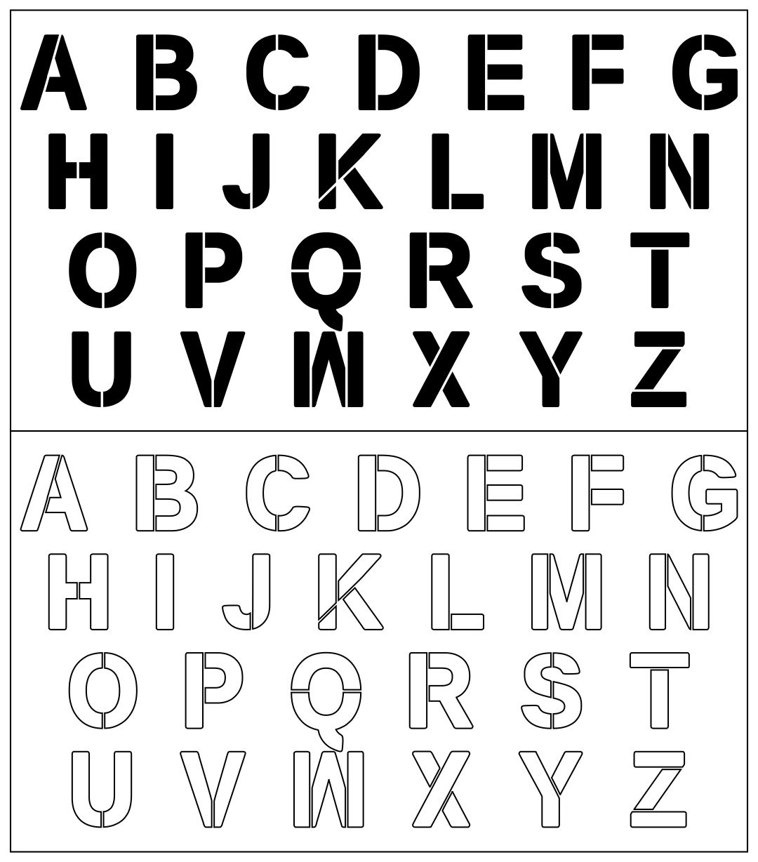 Printable Block Letters Large ABC Tracing Worksheets
