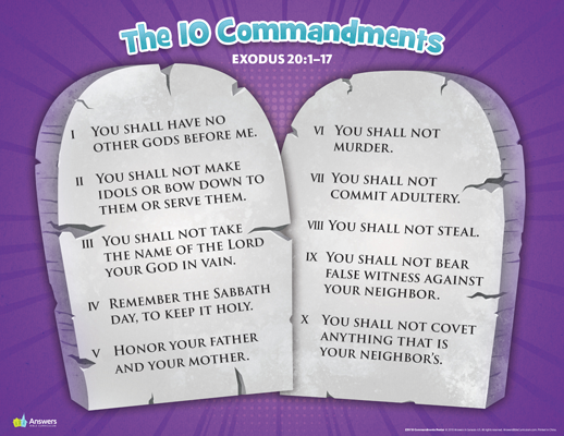 ABC The 10 Commandments Poster For Kids Poster Answers In Genesis