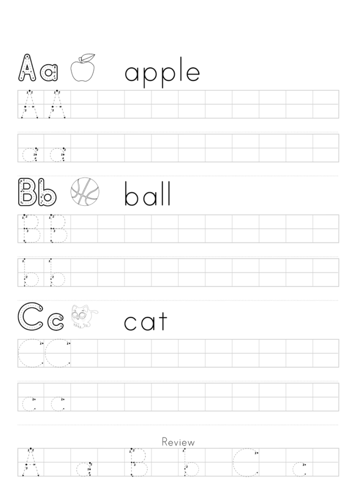 Traceable ABC Free Printable Worksheets