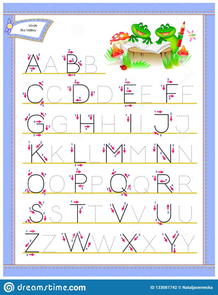 Write And Trace ABC Printable Sheets Free