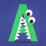 Alphabet Art Template Upper A Alligator Letter A Crafts