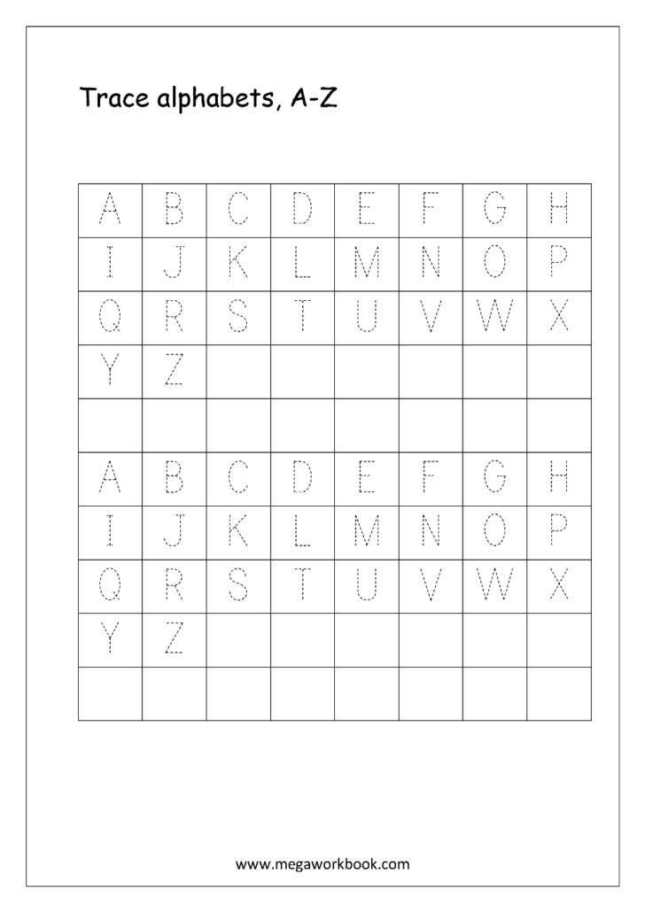 Cursive Alphabet Tracing Worksheets