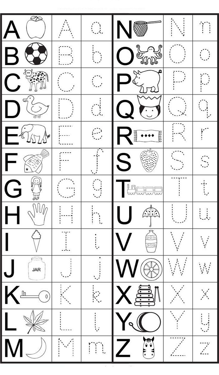 Alphabet Tracing Printables For Kids Abc Worksheets Alphabet 