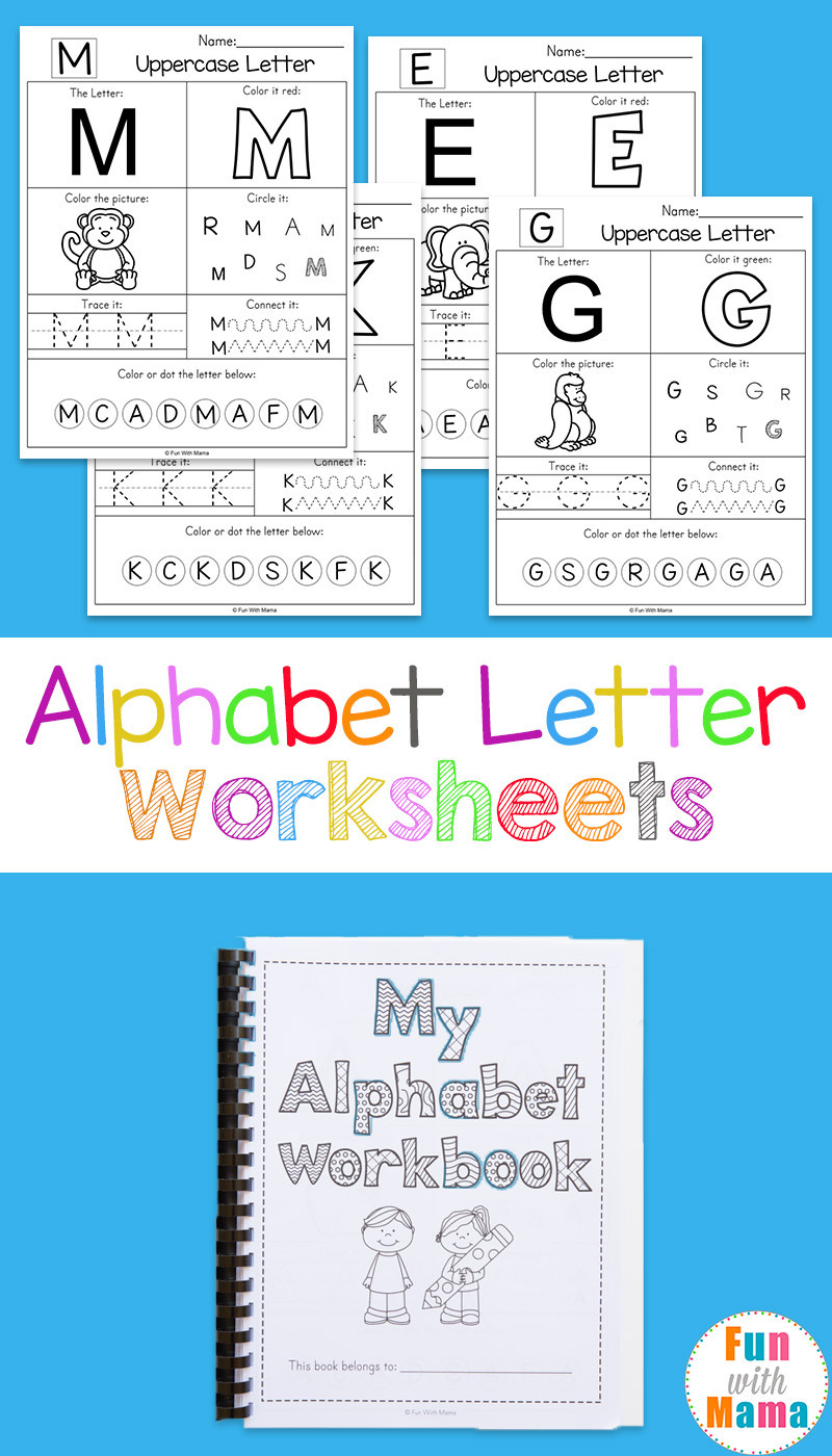 Alphabet Worksheets Fun With Mama Db Excel ABC Tracing Worksheets