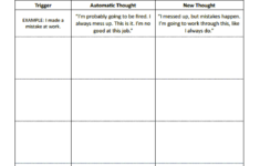 Automatic Thoughts Worksheet Therapist Aid