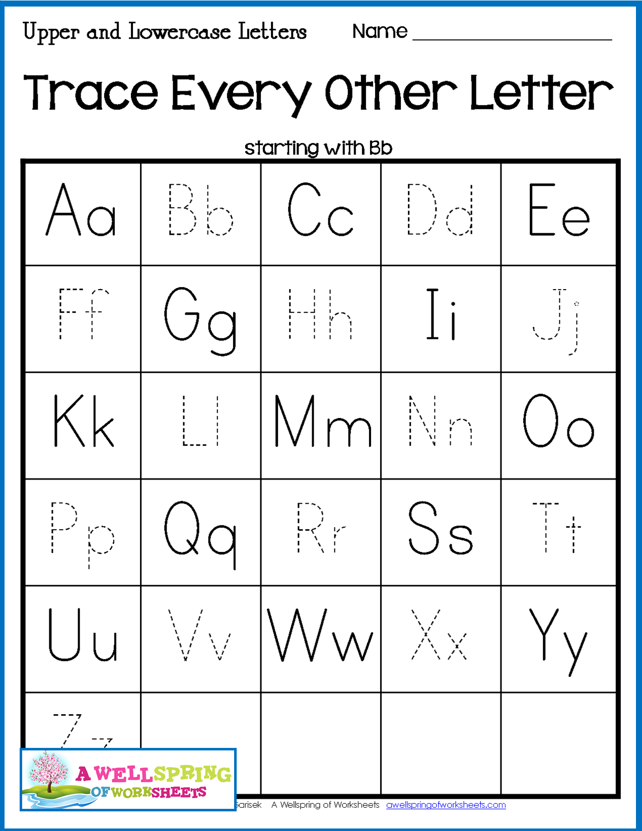 Capital And Lowercase Letters Tracing Worksheets 