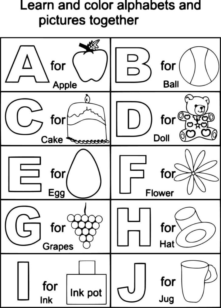 ABC Coloring Worksheets For Preschoolers