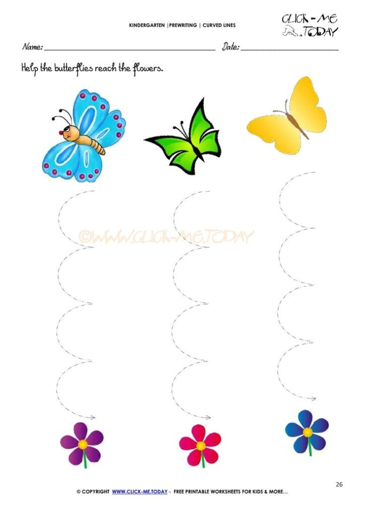 CURVED LINES WORKSHEET 26 Alphabet Worksheets Preschool Alphabet | ABC ...