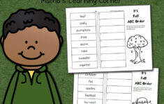 Fall Cut And Paste ABC Order Worksheets Mamas Learning Corner