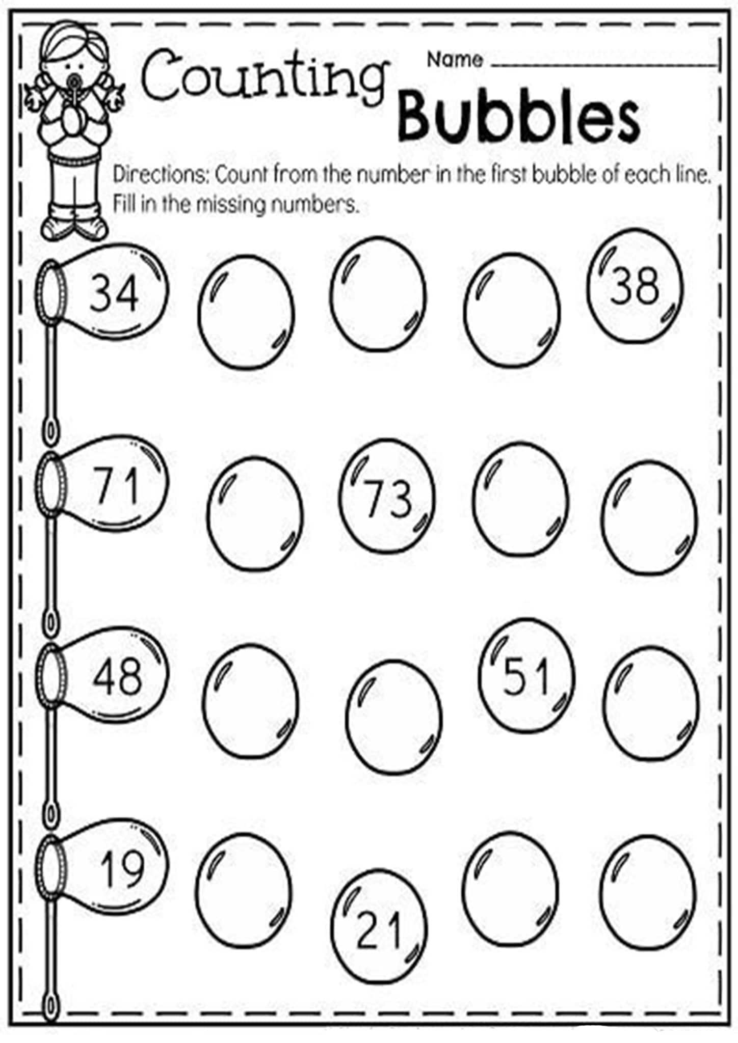 Free Fun Missing Number Worksheets Tulamama