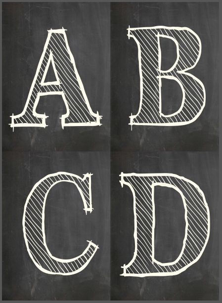 FREE Printable Chalkboard Letters So Cute Chalkboard Lettering 