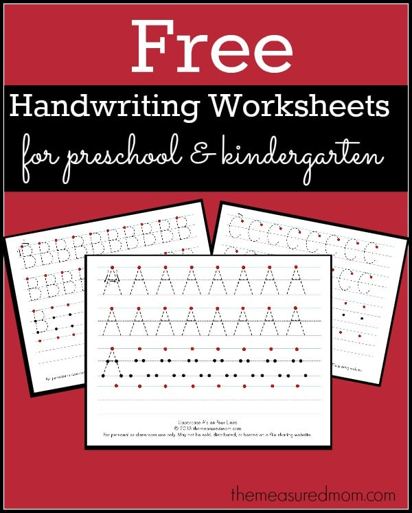 Free Printable Handwriting Worksheets For Preschool Kindergarten 