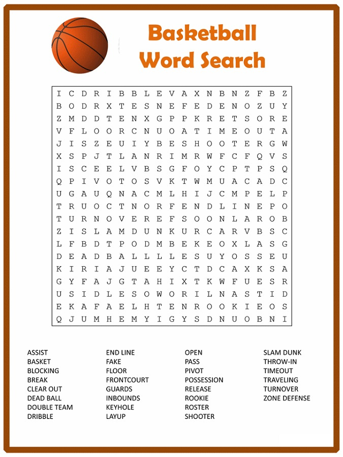 Free Sport Word Searches Activity Shelter