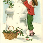 Free Vintage Snowman Image The Graphics Fairy
