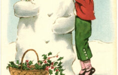 Free Vintage Snowman Image The Graphics Fairy