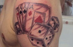 Gambling Cards N Dice Tattoo On Shoulder Tattoos Book 65 000