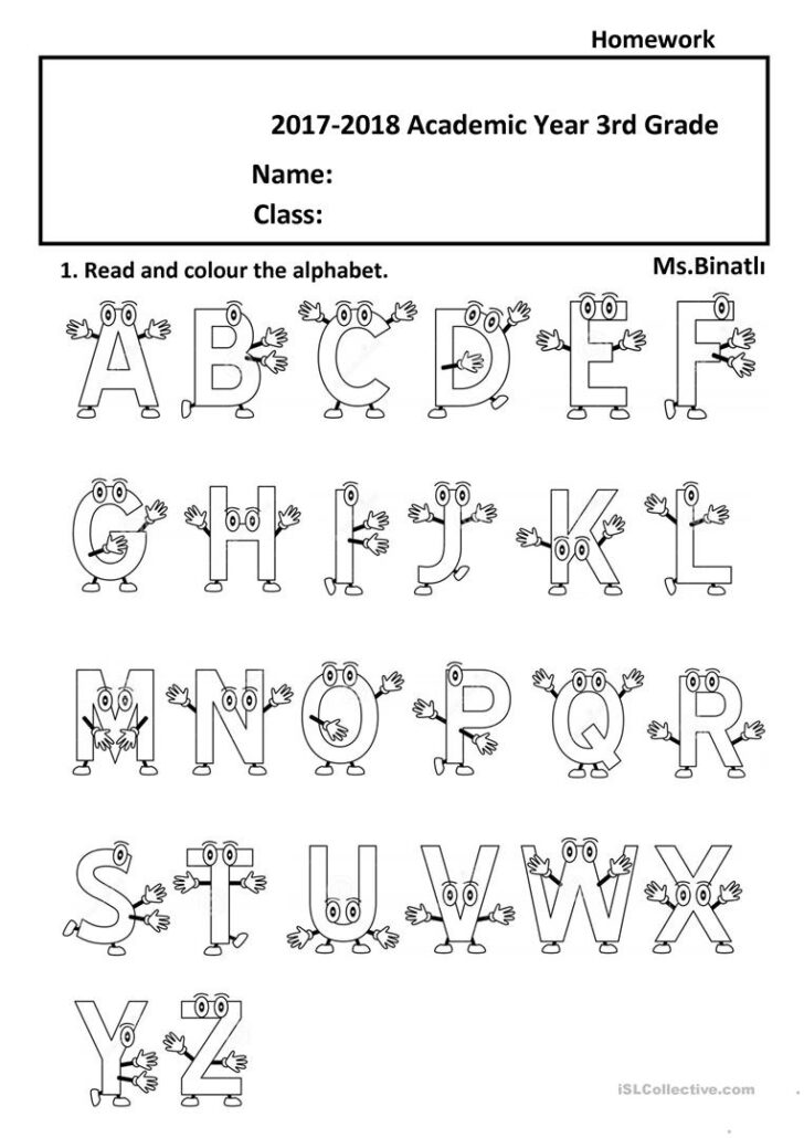 Alphabet Letters Worksheet For Grade 2