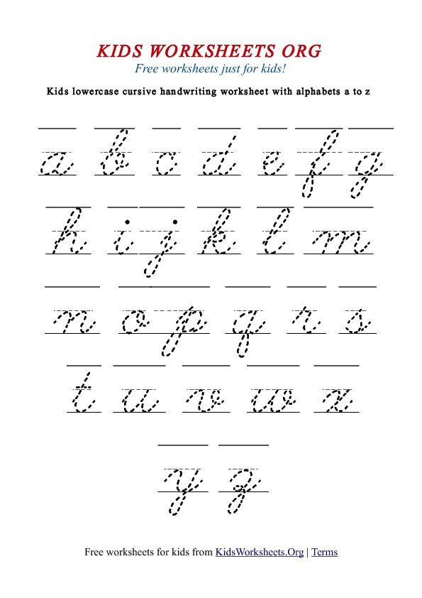 Kids Worksheets Alphabet Cursive Handwriting Cursive Worksheets 