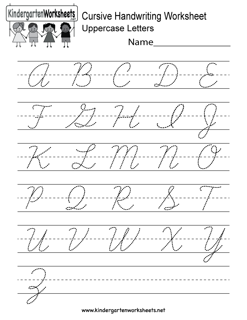 Kindergarten Cursive Handwriting Worksheet Printable Cursive 