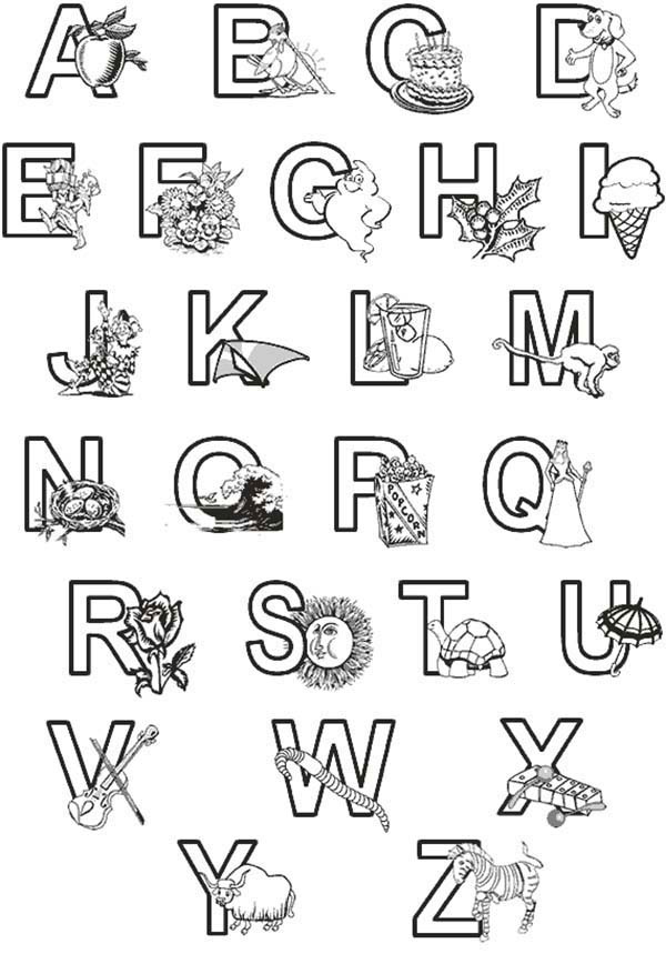 Learning ABC For Preschool Kids Coloring Page Coloring Sky