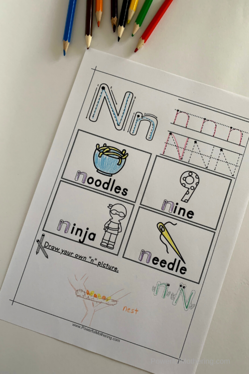 Letter N Tracing Worksheets