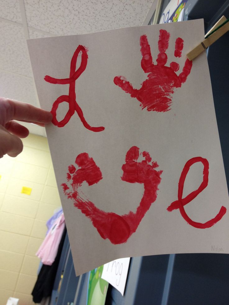 Love Hands Feet Crafts Fathers Day Preschool