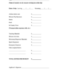 Mission Trip Budget Template Printable Pdf Download