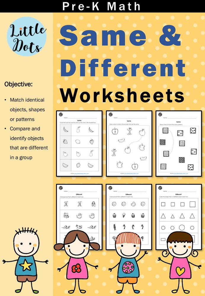 Pre K Same And Different Worksheets And Activities