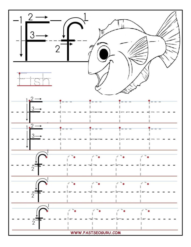 F Abc alphabet tracing worksheets for preschool | ABC Tracing Worksheets