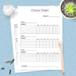 Simple Monthly Chore Chart Template Template Printable PDF