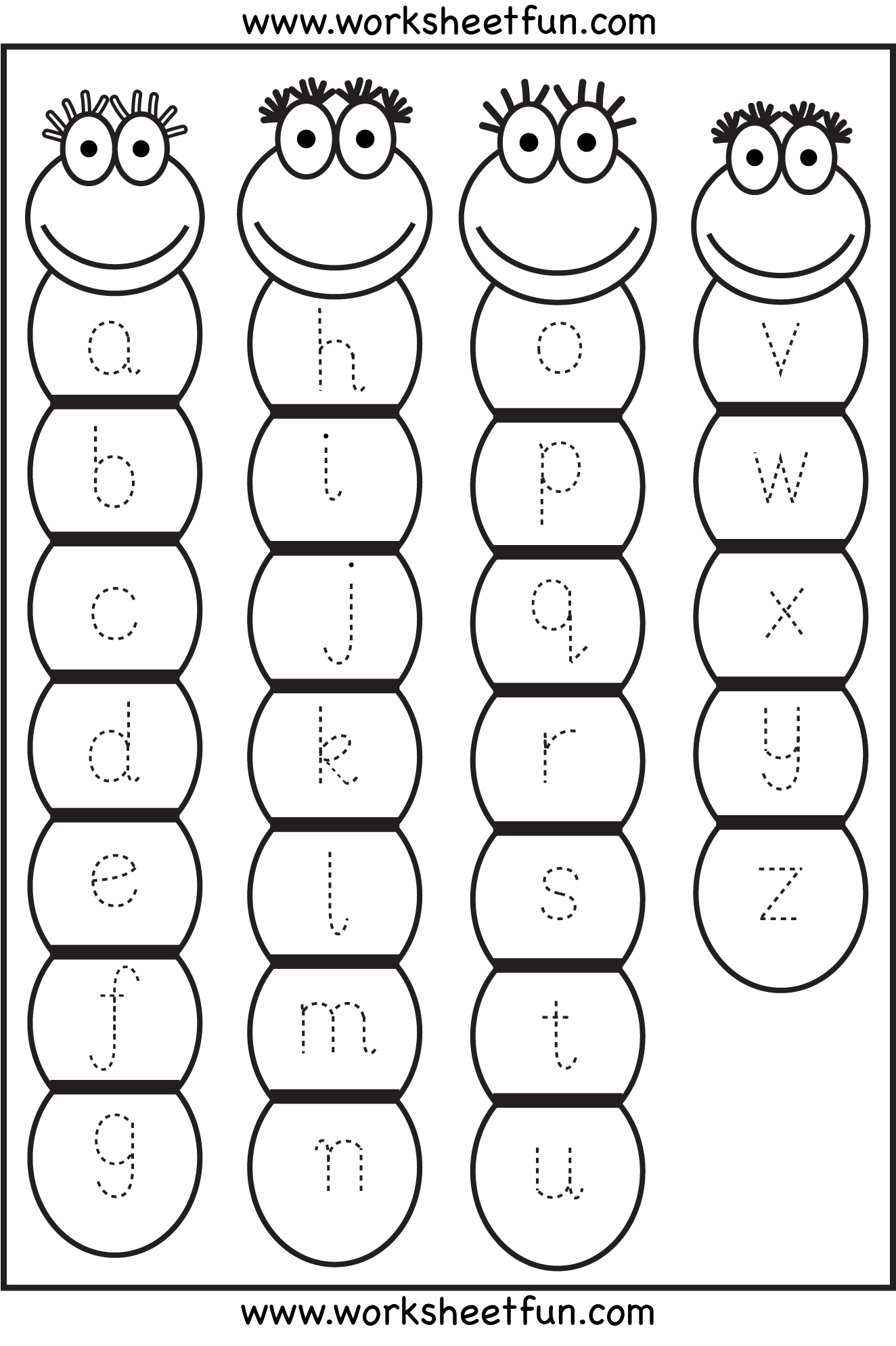 Alphabet Tracing Worksheets For Kindergarten ABC Tracing Worksheets