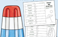 Summer Cut And Paste ABC Order Worksheets Mamas Learning Corner