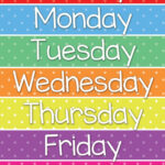 This Colorful Days Of The Week Poster Can Be Placed On Your Calendar