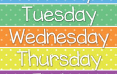 This Colorful Days Of The Week Poster Can Be Placed On Your Calendar