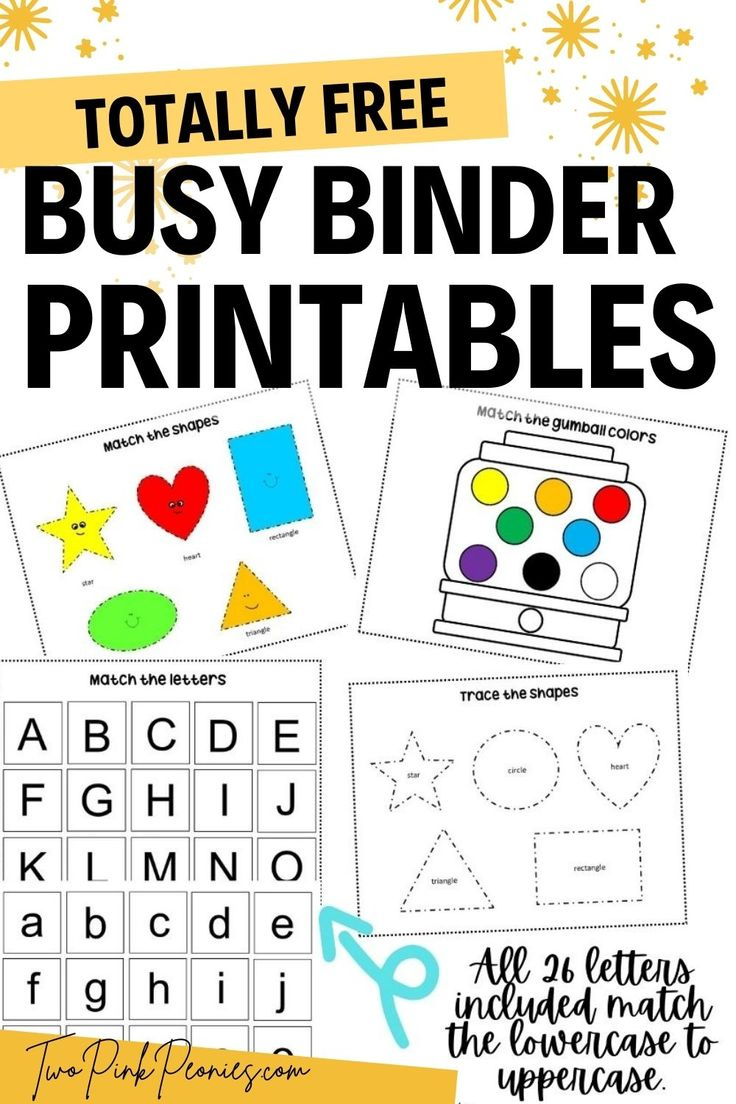 Totally Free Busy Binder Printables perfect For Toddlers 
