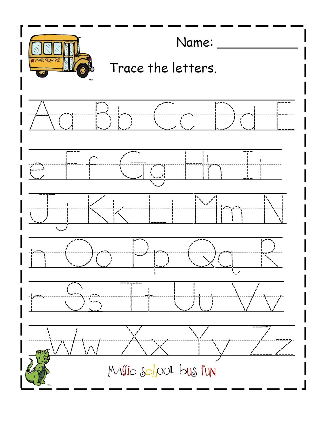 Trace Alphabet Letters For Children Activity Shelter