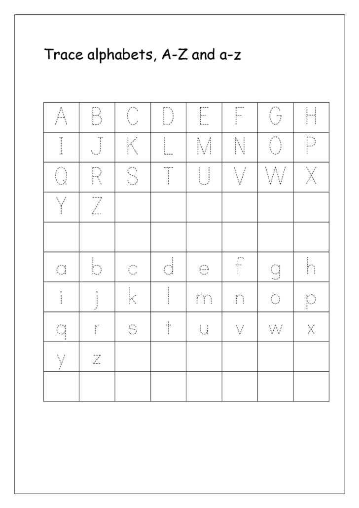 Tracing Alphabet Worksheets A-Z