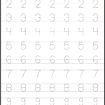 Tracing Numbers Worksheets For Kindergarten Pdf