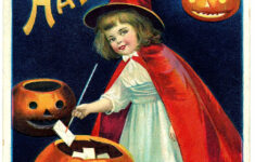 Vintage Halloween Clip Art Sweet Little Witch Girl The Graphics Fairy