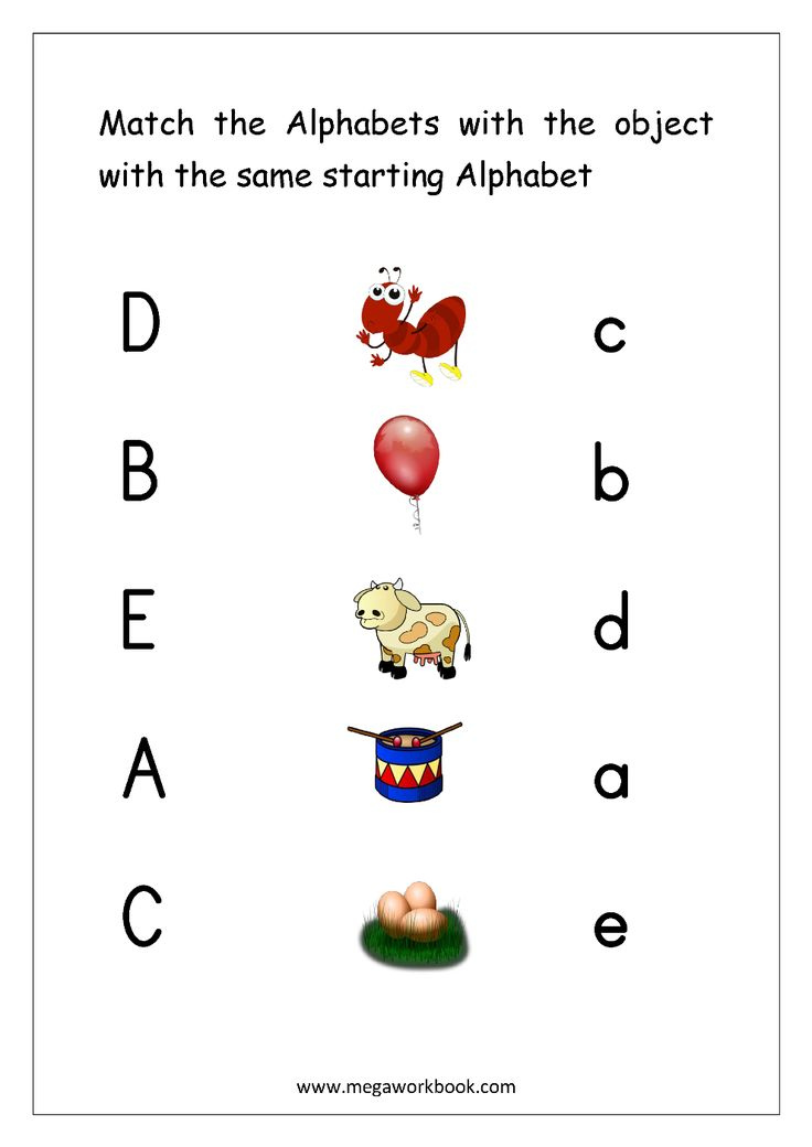 Worksheet Match Object With The Starting Alphabet Small Capital 