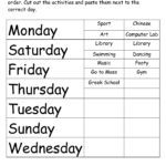 Worksheets For Days Of The Week Activity Shelter