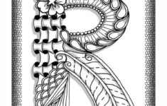 Zentangle R Monogram Alphabet Illustration Art Print By Vermont