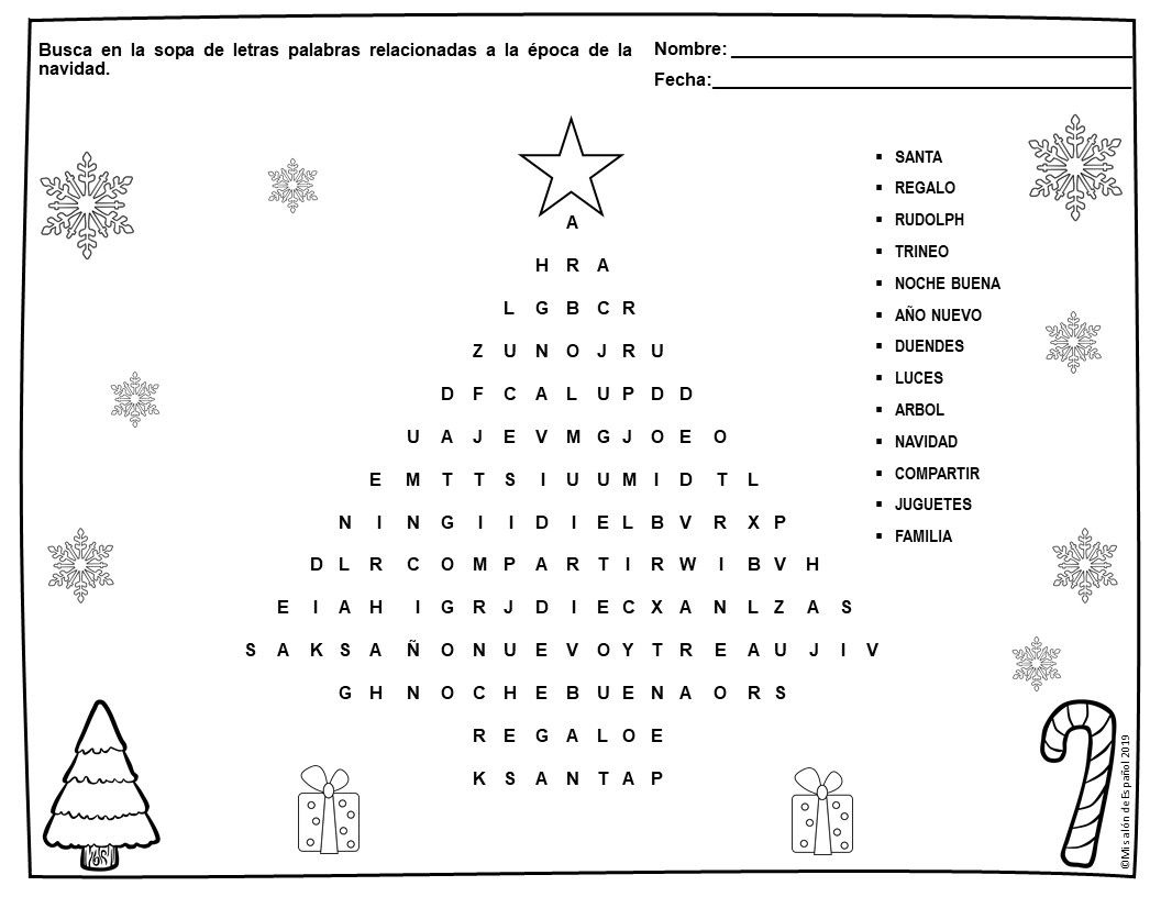 Actividades Para Navidad | Spanish Christmas Activities inside Christmas Alphabet Soup