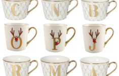 Alphabet Mug Christmas Gold Letters Reindeer Name Initials Mug with regard to Christmas Alphabet Mug