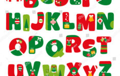 Alphabet Vektor In Weihnachten Thema. Rote: Stock-Vektorgrafik within Christmas Alphabet Vector