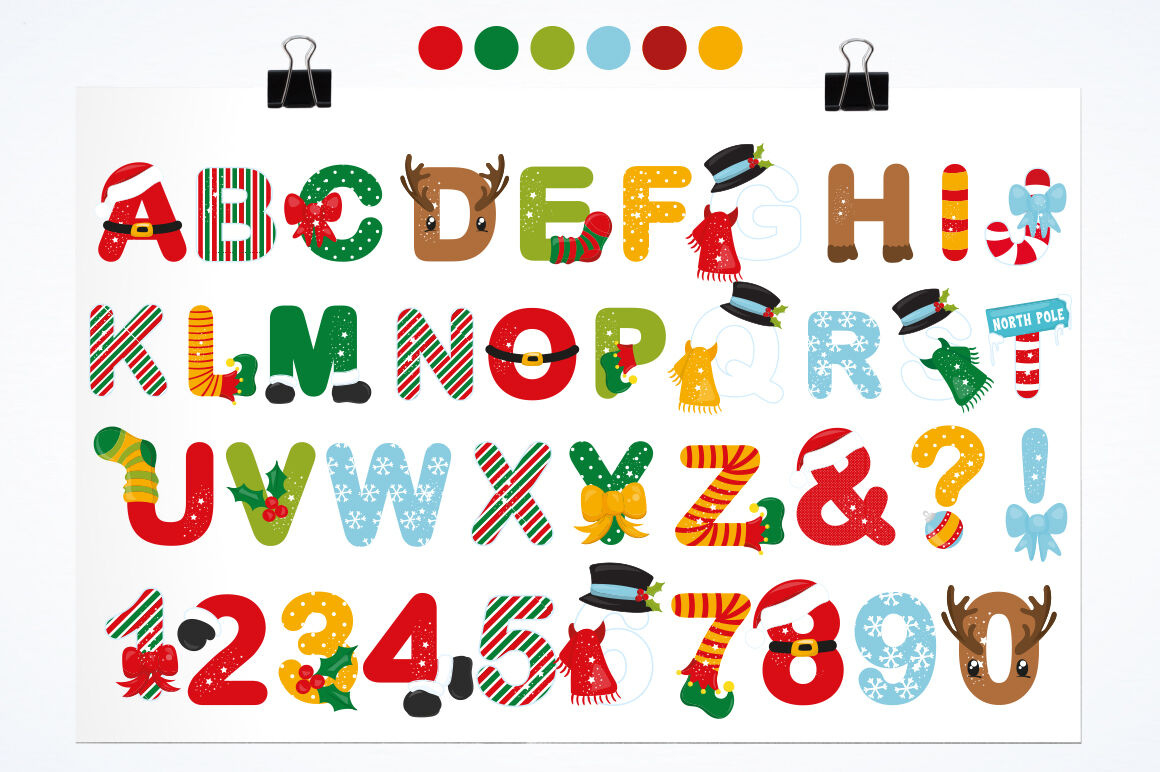 Christmas Alphabet 2Prettygrafik Design | Thehungryjpeg with Christmas Alphabet Template