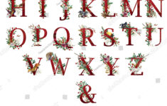 Christmas Alphabet Christmas Fonts Numbers Watercolor Stock intended for Christmas Alphabet Fonts