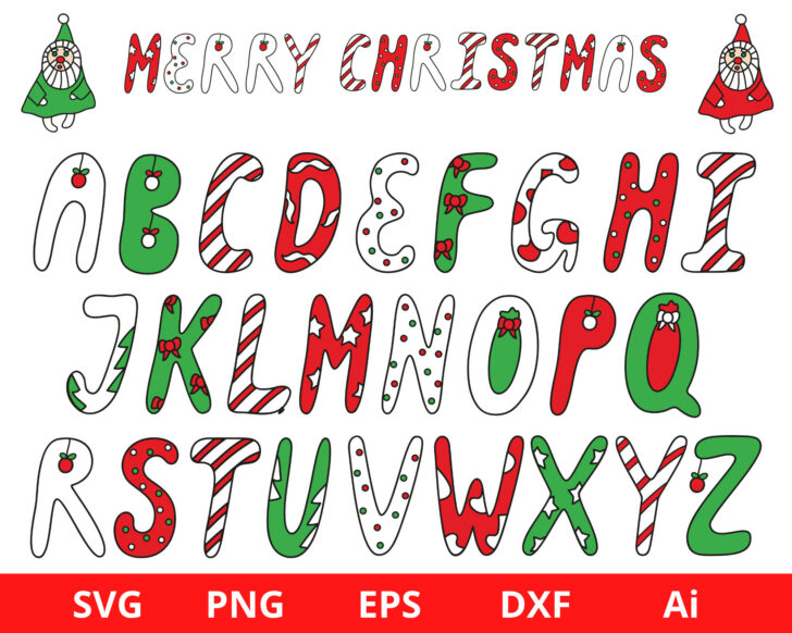 Christmas Alphabet Stencils