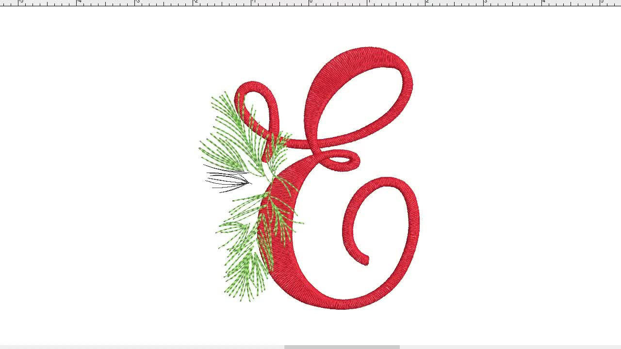 Christmas Alphabet Embroidery Design, E Letter, Pine Cone, Font, Machine Embroidery File, Instant Download for Machine Embroidery Christmas Alphabet