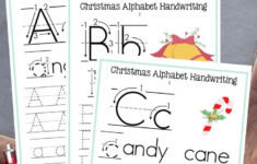 Christmas Alphabet Handwriting Worksheets Free in Christmas Alphabet Writing